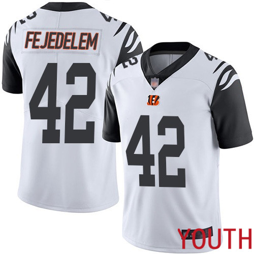 Cincinnati Bengals Limited White Youth Clayton Fejedelem Jersey NFL Footballl 42 Rush Vapor Untouchable